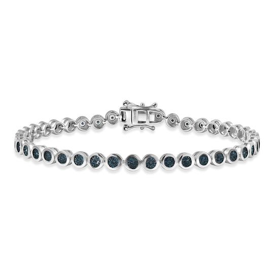 D'Joy Natürlicher Champagner Diamant Armband ca. 20 cm 925 Silber 750 Roségold Vermeil ca. 0.35 ct