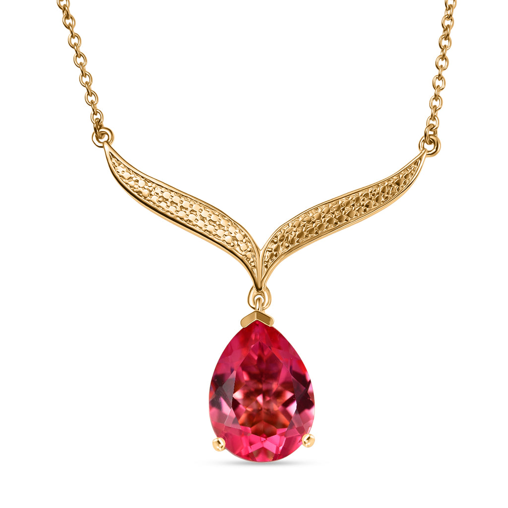 EVER TRUE Sunset Quarz Triplette Halskette ca. 50 cm Nickelfreies Messing, goldfarben ca. 8,82 ct.