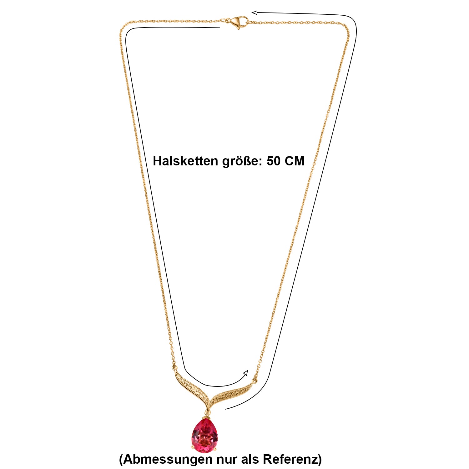EVER TRUE Sunset Quarz Triplette Halskette ca. 50 cm Nickelfreies Messing, goldfarben ca. 8,82 ct.