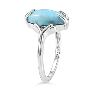 D'Joy AAA Larimar Ring 925 Silber Rhodiniert (Größe 19.00) ca. 3,00 ct