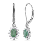 D'Joy Socoto Smaragd, Weißer Zirkon Ohrringe 925 Silber rhodiniert ca. 1.45 ct