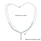 D'Joy Blauer Zirkon Halskette ca. 45 cm 925 Silber rhodiniert ca. 10,54 ct.