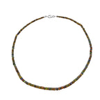 Schwarzer Opal Halskette ca. 45 cm 925 Silber rhodiniert ca. 45,00 ct.
