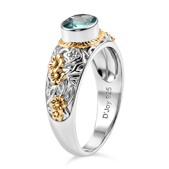 D'Joy Royal Bali -  Blauer Apatit Ring 925 Silber (Größe 21.00) ca. 1.35 ct