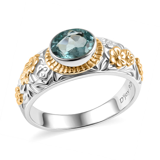 D'Joy Royal Bali -  Blauer Apatit Ring 925 Silber (Größe 21.00) ca. 1.35 ct