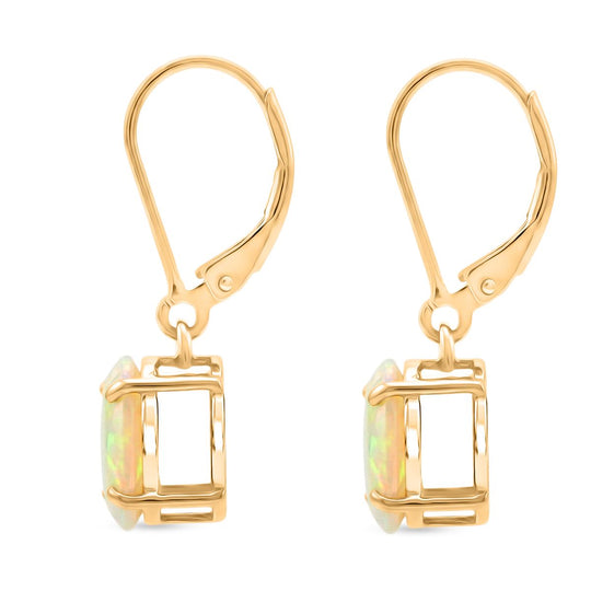 D'Joy AA Natürlicher, äthiopischer Welo Opal Ohrringe 925 Silber 750 Gelbgold Vermeil ca. 3.03 ct