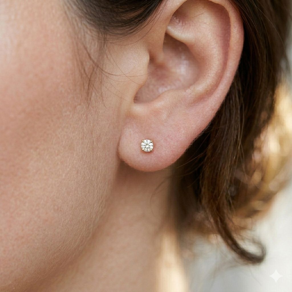 LUXURIANT DIAMOND - Lab Grown Diamant SI-GH Ohrringe 925 Silber 750 Gelbgold Vermeil ca. 0,50 ct.