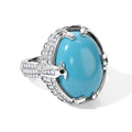 GP - Blaues Türkis, Kanchanaburi Blauer Saphir Ring 925 Silber Rhodiniert (Größe 19.00) ca. 10,65 ct