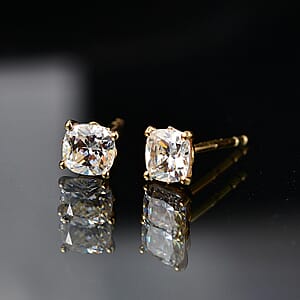 D'Joy Strontiumtitanat Ohrringe 925 Silber 750 Gelbgold vermeil ca. 1.80 ct