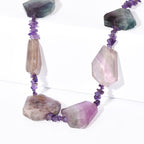 EVER TRUE Mehrfarbiger Fluorit Halskette ca. 45 cm Nickelfreies Messing ca. 275.00 ct