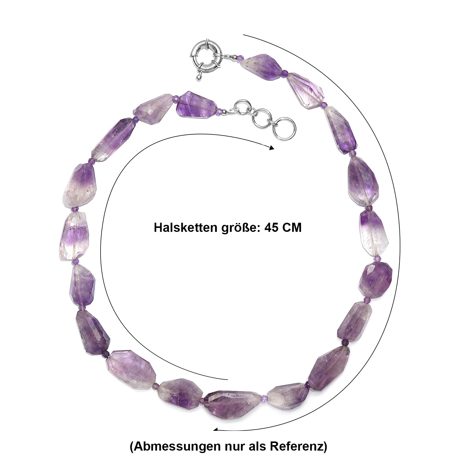 EVER TRUE Amethyst Halskette ca. 45 cm Nickelfreies Messing ca. 320.00 ct