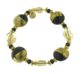 IL MURANO DI FRANCESCA- flexibles schwarzes Muranoglas aus Italien DISC Armband