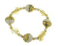 IL MURANO DI FRANCESCA - Weißes Murano aus Italien, Glas Armband, flexible (ca. 18 cm), Nickelfreies Messing vergoldet