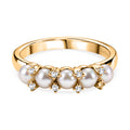 EVER TRUE Süßwasser Perle (4 mm), Weißer Zirkon Ring Nickelfreies Messing (Größe 17.00)