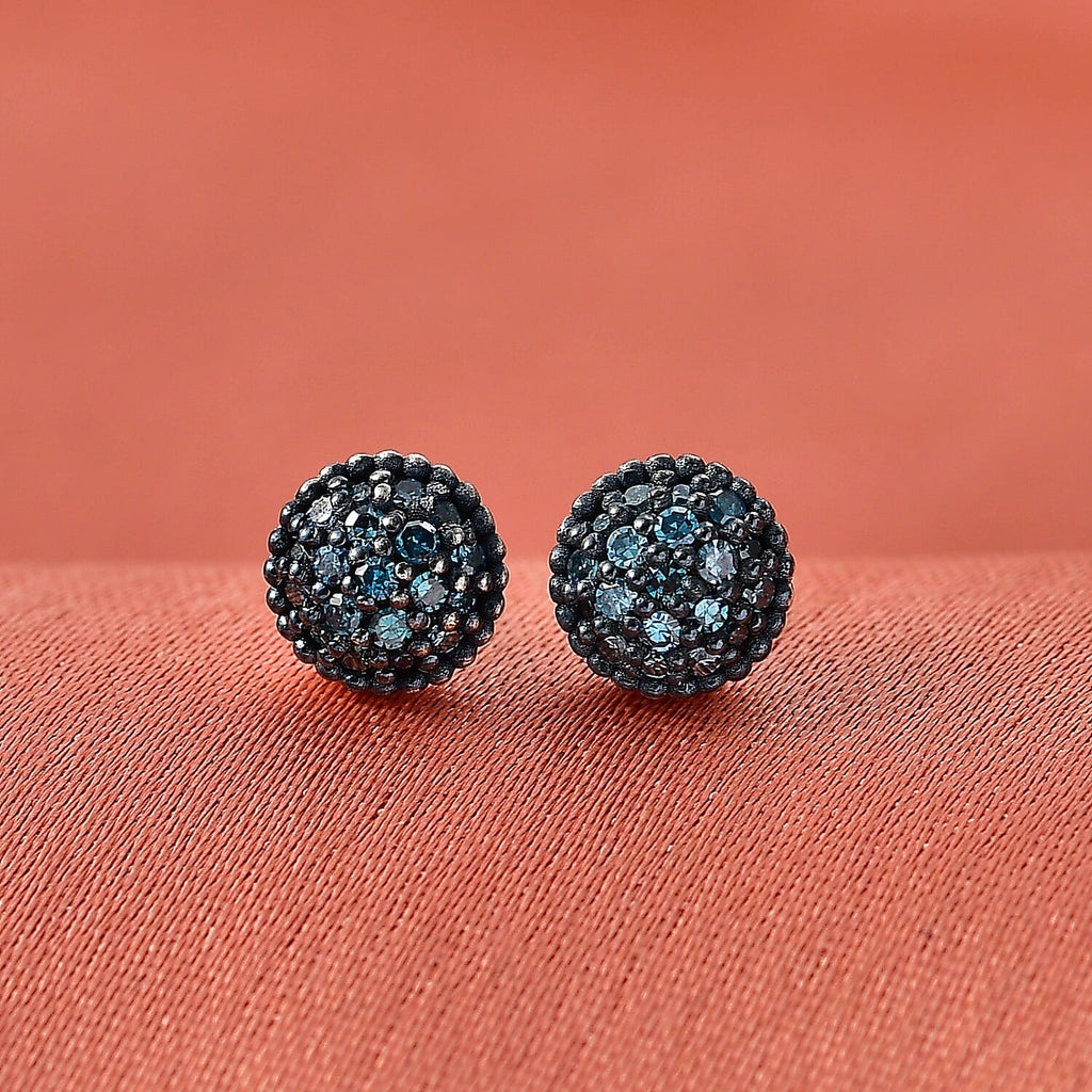 CULLINAN MINE - Blauer Diamant Ohrringe Nickelfreies Messing ca. 0.18 ct