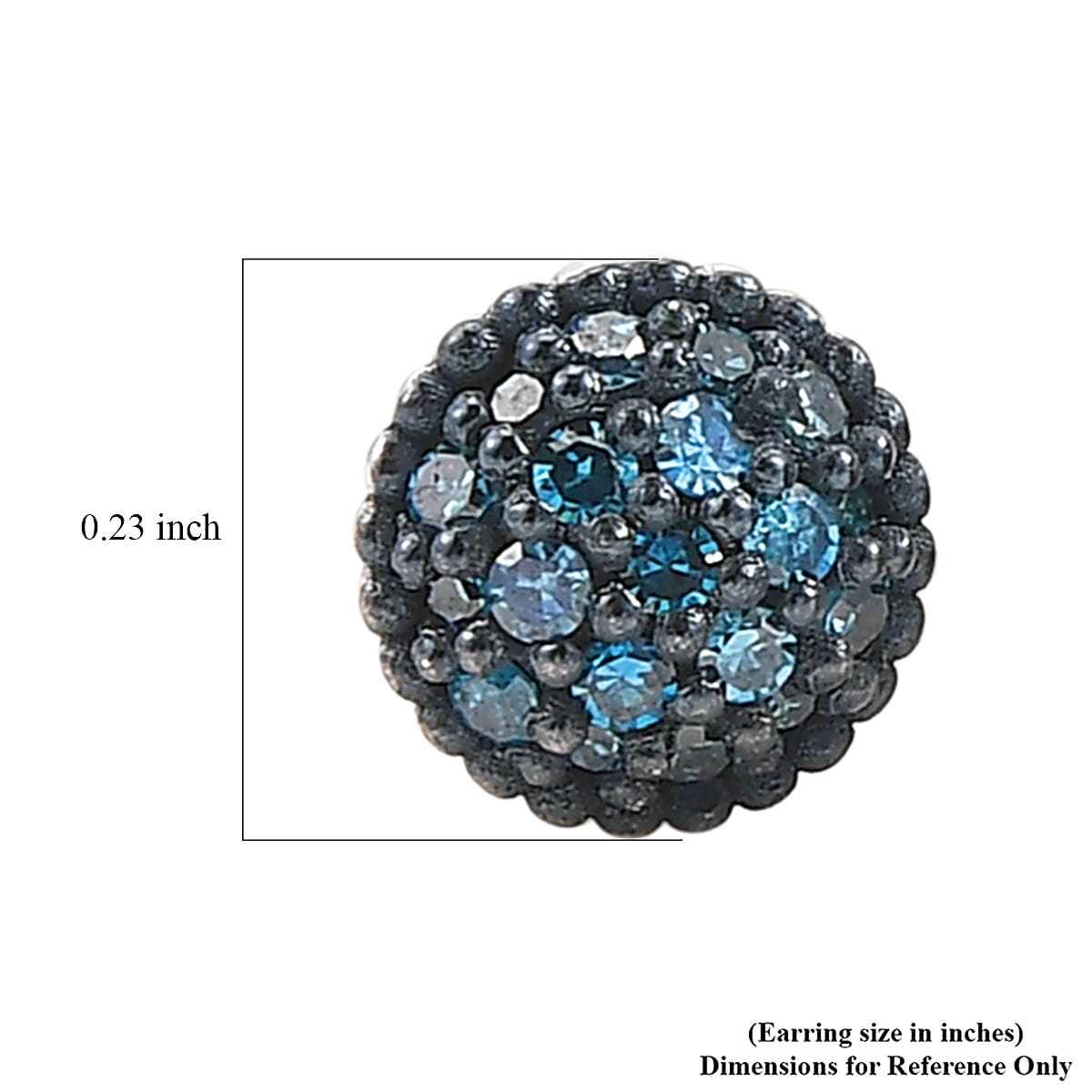 CULLINAN MINE - Blauer Diamant Ohrringe Nickelfreies Messing ca. 0.18 ct