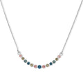 LUXURIANT DIAMOND - Lab Grown Blauer Diamant SI, Lab Grown Rosa Diamant Halskette ca. 50 cm 925 Silber Rhodiniert (10-15 Werktage Lieferzeit) ca. 1.00 ct