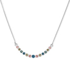 LUXURIANT DIAMOND - Lab Grown Blauer Diamant SI, Lab Grown Rosa Diamant Halskette ca. 50 cm 925 Silber Rhodiniert (10-15 Werktage Lieferzeit) ca. 1.00 ct