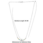 LUXURIANT DIAMOND - Lab Grown Blauer Diamant SI, Lab Grown Rosa Diamant Halskette ca. 50 cm 925 Silber Rhodiniert (10-15 Werktage Lieferzeit) ca. 1.00 ct