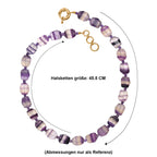 EVER TRUE Mehrfarbiger Fluorit, Afrikanischer Amethyst Halskette ca. 45 cm Nickelfreies Messing 750 Vergoldet ca. 315.00 ct