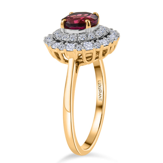 LUXURIANT    2,24 ct. AAA Rubellit und Labor Diamant Ring in 417 Gold (9-15 Werktage Lieferzeit)
