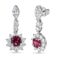 D'Joy AA Rubellit, Moissanit Ohrringe 925 Silber Rhodiniert ca. 2,92 ct.