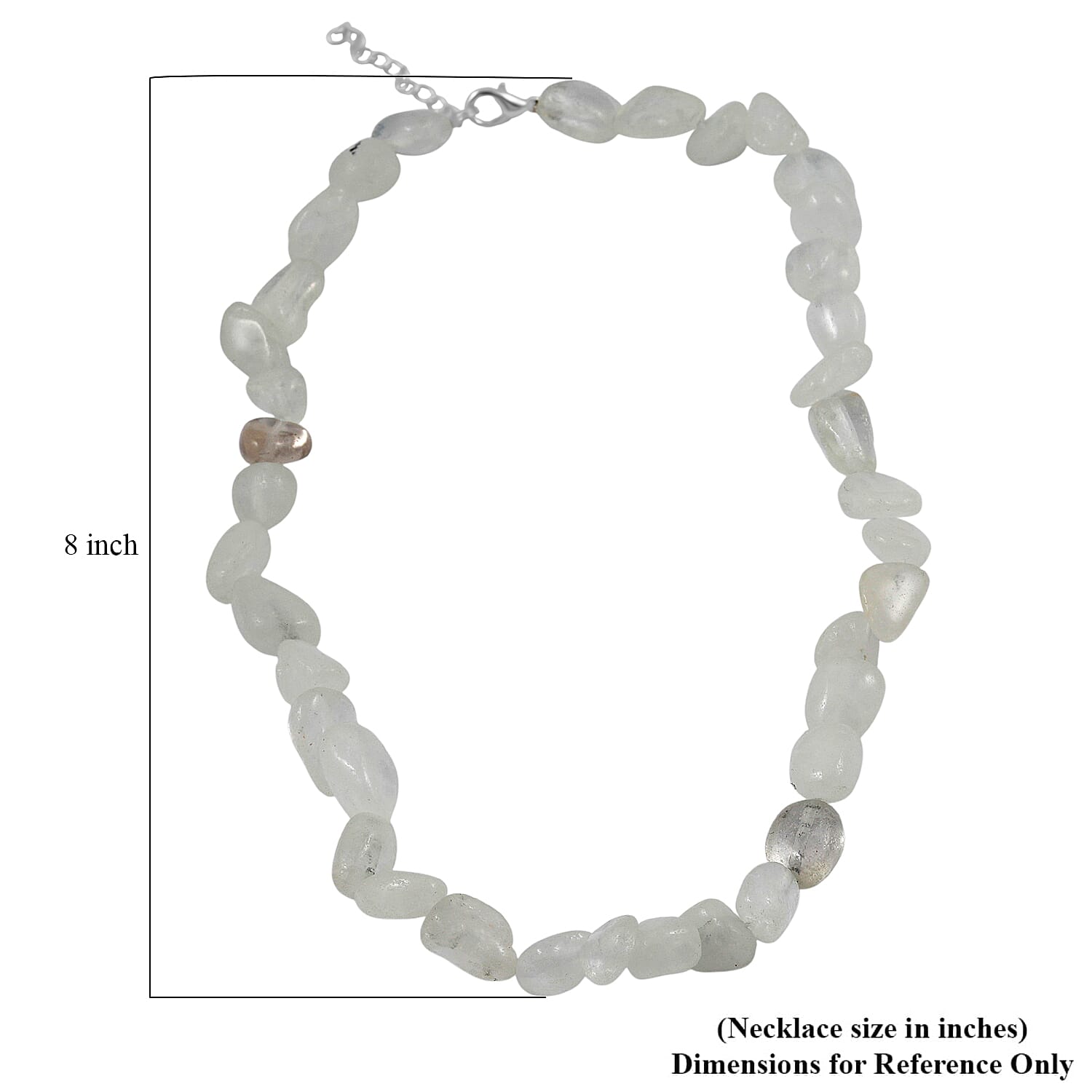 Weißer Quarz Halskette 16 cm Reine Legierung ca. 51.30 ct