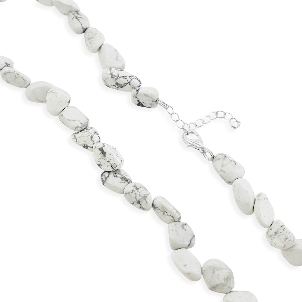 Weißer Howlit Halskette 16 cm Reine Legierung ca. 39.60 ct