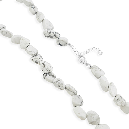 Weißer Howlit Halskette 16 cm Reine Legierung ca. 39.60 ct
