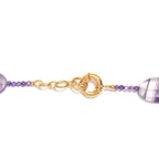 EVER TRUE Mehrfarbiger Fluorit, Afrikanischer Amethyst Halskette ca. 45 cm Nickelfreies Messing 750 Vergoldet ca. 435,00 ct.