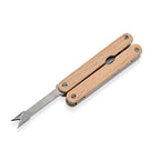 Stainless+wooden knives,with saw and fork and hook