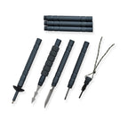 Aluminum+Stainless multiple tools with knife,screwdriver,fish spear and flintstone