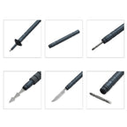 Aluminum+Stainless multiple tools with knife,screwdriver,fish spear and flintstone