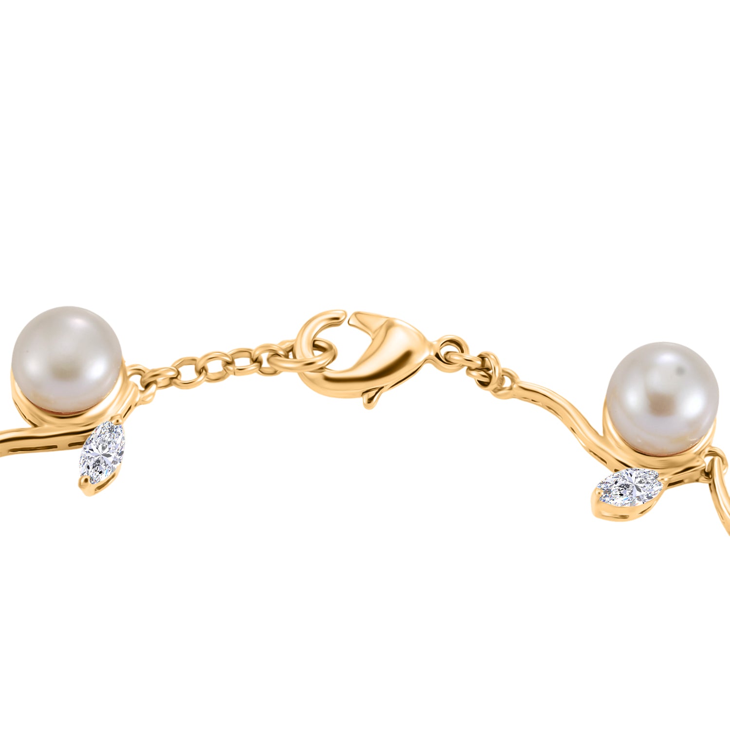 EVER TRUE Süßwasser Perle (7-7.5 mm), Weißer Topas Armband ca. 19 cm Nickelfreies Messing 33.56 ct