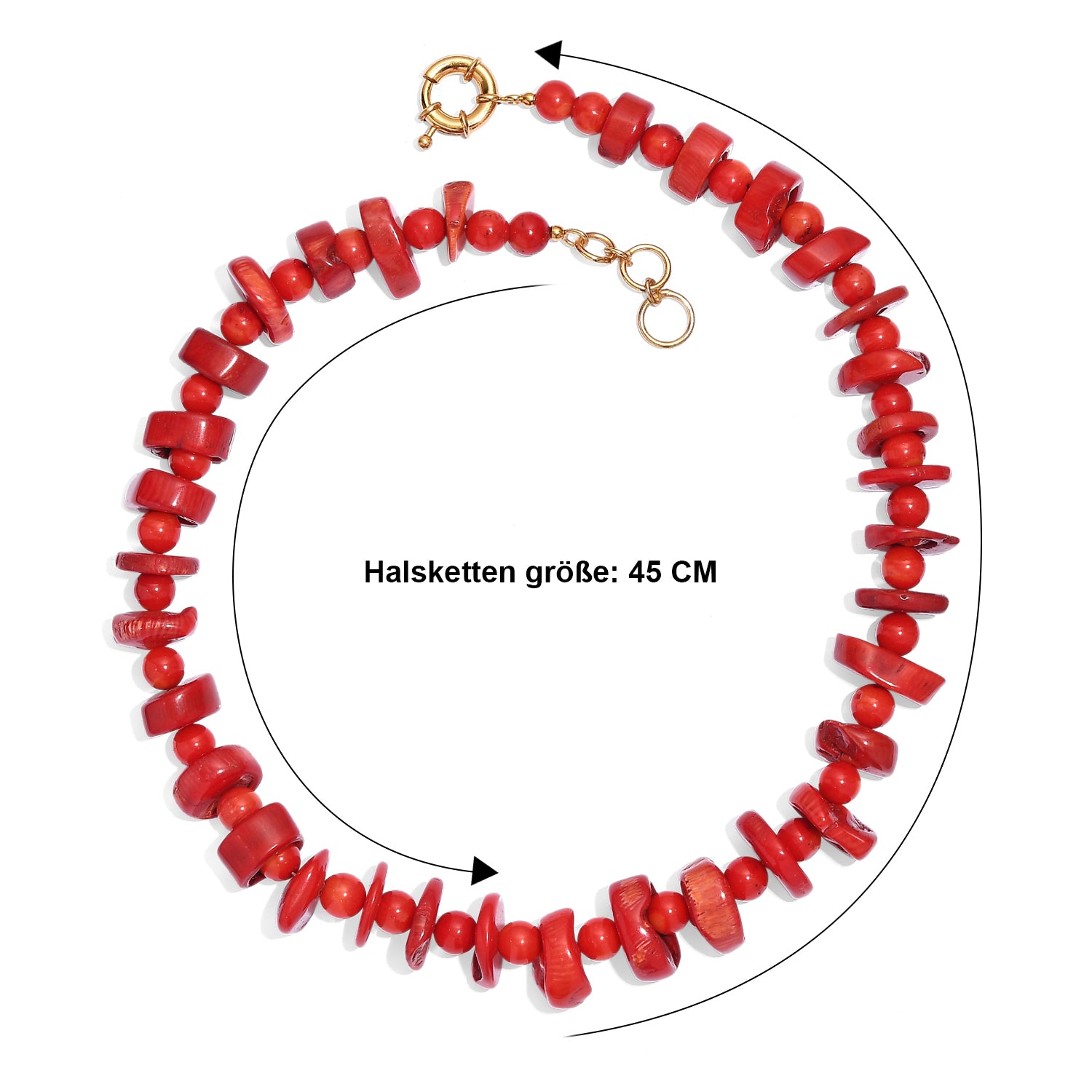 EVER TRUE Schwamm Koralle Halskette ca. 45 cm Nickelfreies Messing Gold ca. 675.00 ct