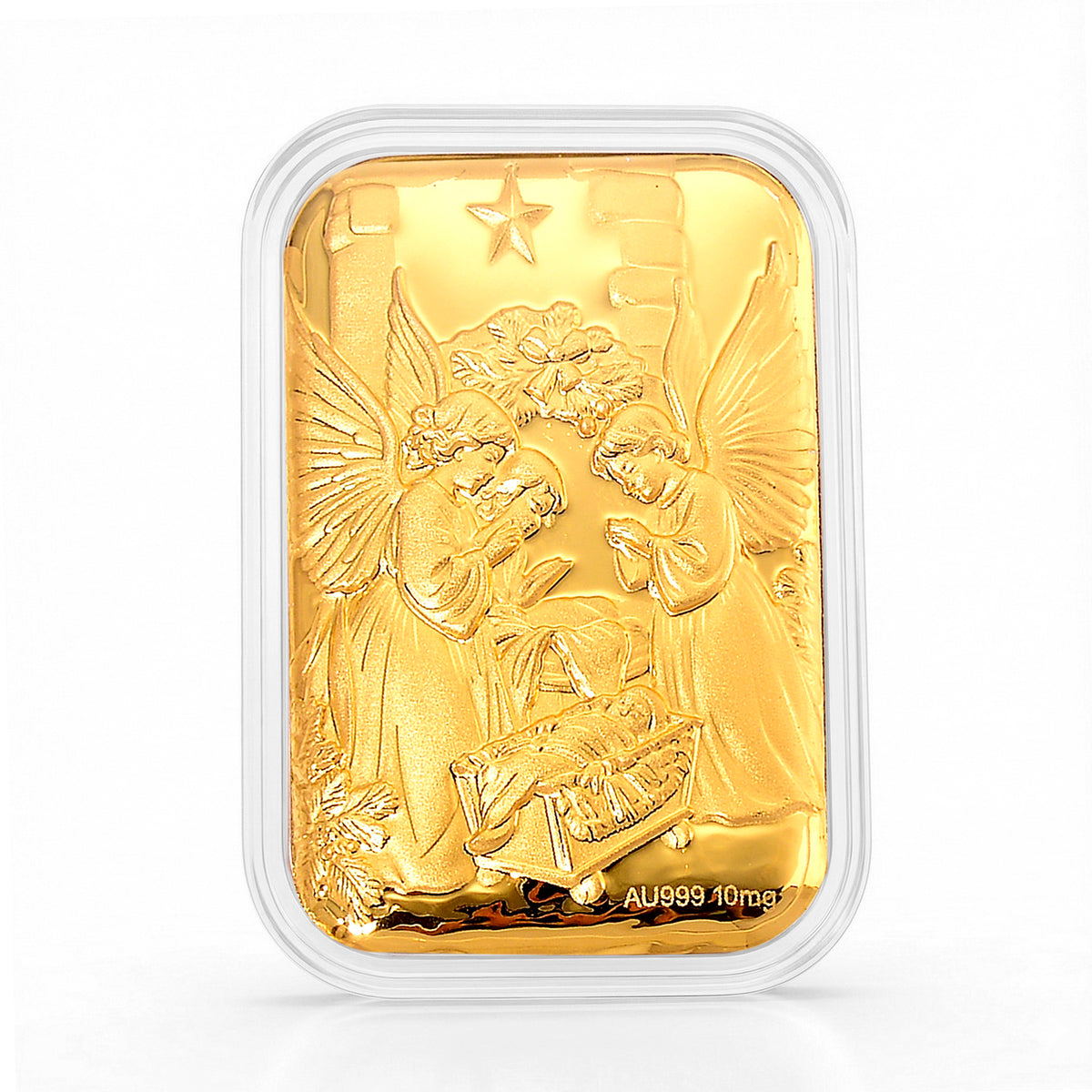 EXKLUSIVES GESCHENK - 999er Goldfolie mit Jesus, ca. 26x40 mm, ca. 10 mg