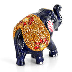Livmore  Set of 3  Plastic Elephant With Golden Tube Size- 5/5.5/7.5 cm Color-Black and Golden