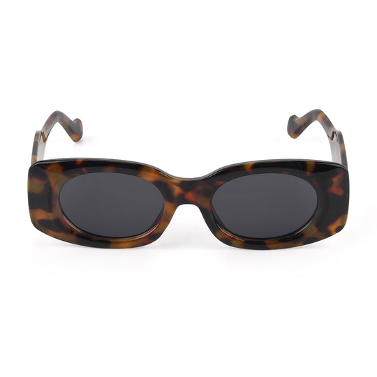 LA MAREY Sonnenbrille mit UV400 Schutz, polarisierte TAC-Gläser, PC-Rahmen, Leoparden-Design, 15 x 15 cm, Braun