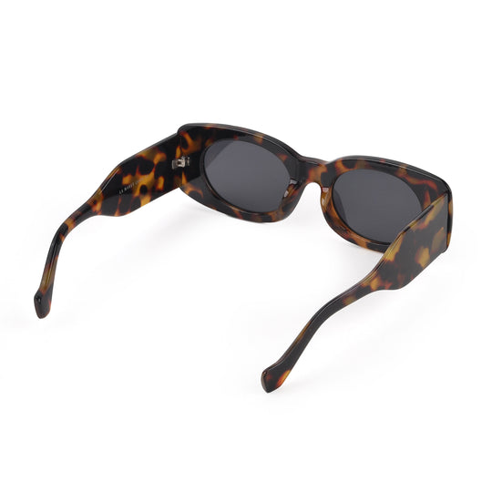 LA MAREY Sonnenbrille mit UV400 Schutz, polarisierte TAC-Gläser, PC-Rahmen, Leoparden-Design, 15 x 15 cm, Braun