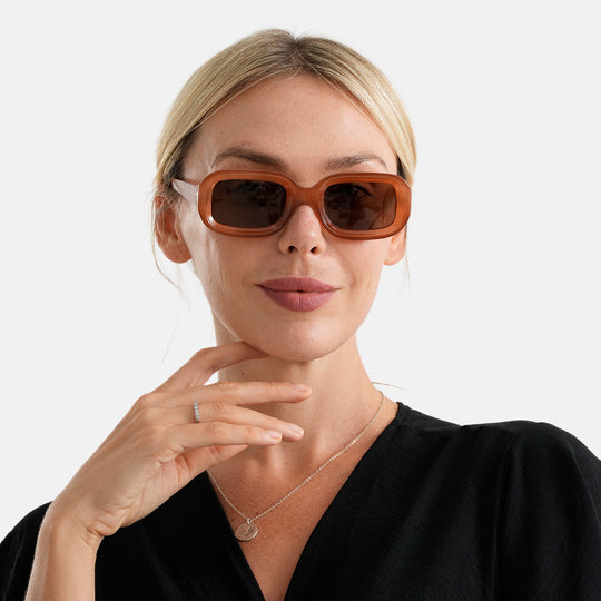 LA MAREY Sonnenbrille, UV400, polarisierte TAC-Gläser, hellblauer Rahmen