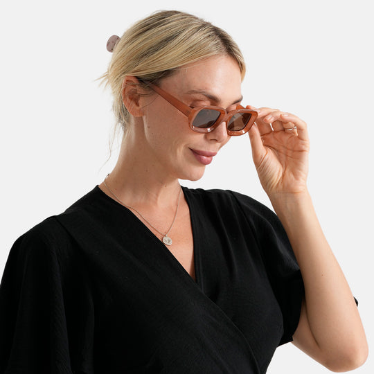 LA MAREY Sonnenbrille, UV400, polarisierte TAC-Gläser, hellblauer Rahmen