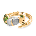 GP - AA Peridot, Kanchanaburi Blauer Saphir Ring 925 Silber 750 Vergoldet (Größe 17.00)