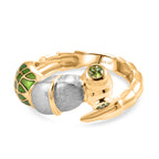 GP - AA Peridot, Kanchanaburi Blauer Saphir Ring 925 Silber 750 Vergoldet (Größe 20.00)