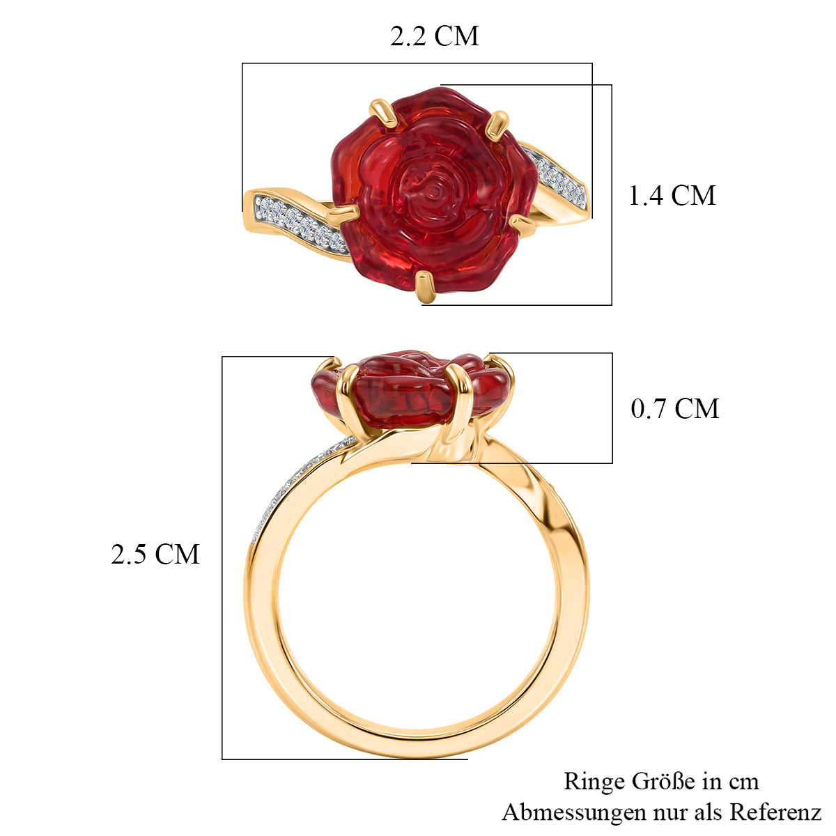 GP Whispers of Murano Kollektion - Kanchanaburi Blauer Saphir Ring 925 Silber 750 Gelbgold vermeil (Größe 21.00) 4.06 ct