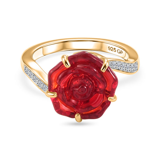 GP Whispers of Murano Kollektion - Kanchanaburi Blauer Saphir Ring 925 Silber 750 Gelbgold vermeil (Größe 19.00) 4.06 ct