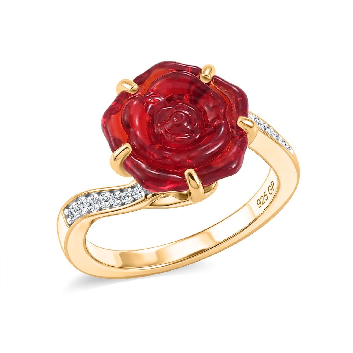 GP Whispers of Murano Kollektion - Kanchanaburi Blauer Saphir Ring 925 Silber 750 Gelbgold vermeil (Größe 21.00) 4.06 ct