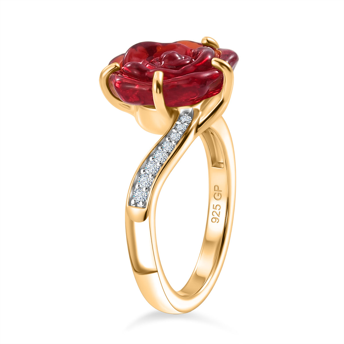 GP Whispers of Murano Kollektion - Kanchanaburi Blauer Saphir Ring 925 Silber 750 Gelbgold vermeil (Größe 21.00) 4.06 ct