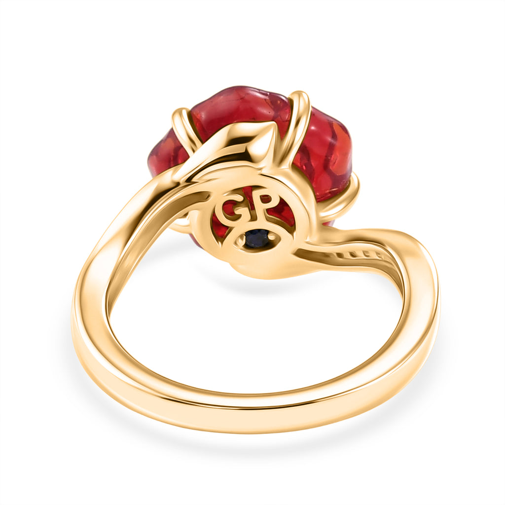 GP Whispers of Murano Kollektion - Kanchanaburi Blauer Saphir Ring 925 Silber 750 Gelbgold vermeil (Größe 21.00) 4.06 ct