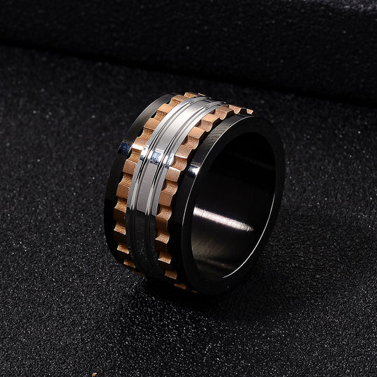 316L Edelstahl TricolorRing (Größe 20.50) ca. 13,00g