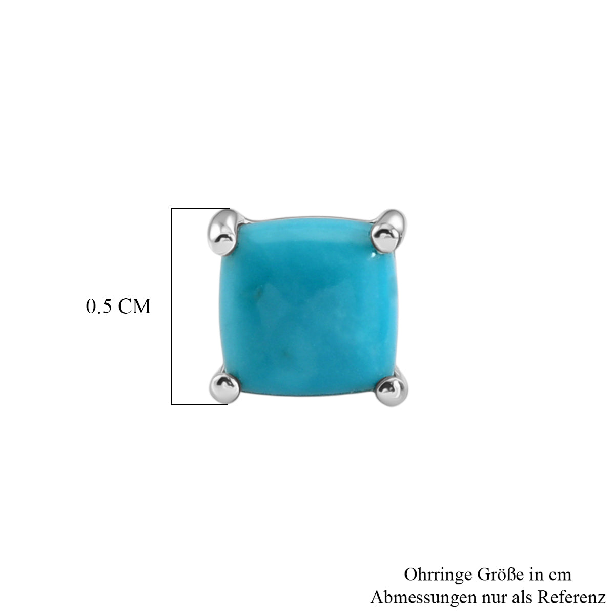 D'Joy AA Sleeping Beauty Türkis Ohrringe 925 Silber Platiniert ca. 1.29 ct
